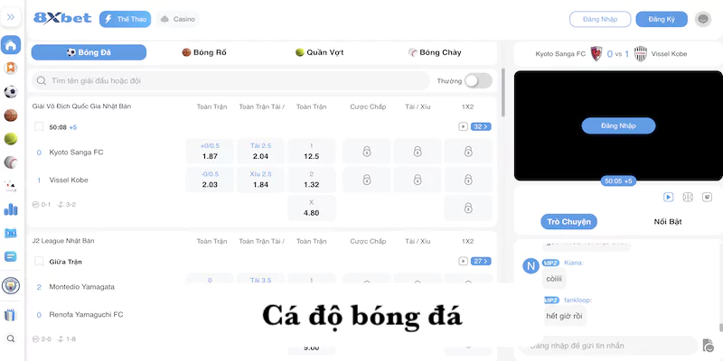Cá độ bóng đá 8xbet - Sảnh cược thể thao hàng đầu châu Á 1 Cá độ bóng đá