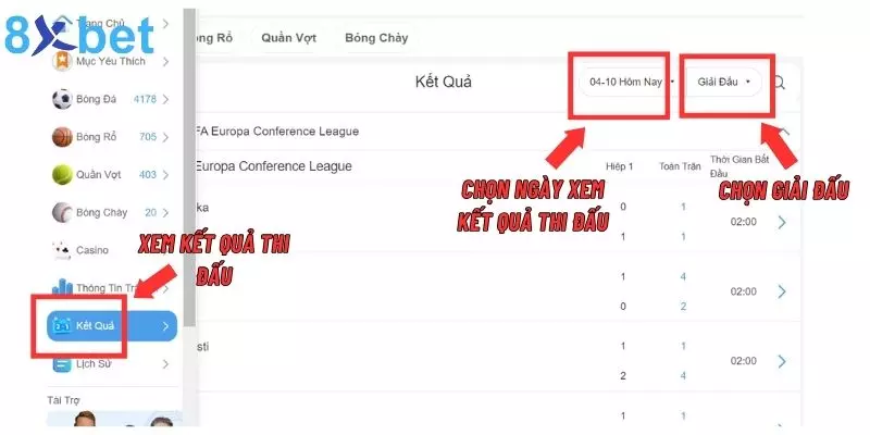 Cập Nhật Kết Quả Bóng Đá Mới Nhất Cùng 8xbet 5 Hướng dẫn các thao tác cập nhật kết quả thi đấu tại 8xbet